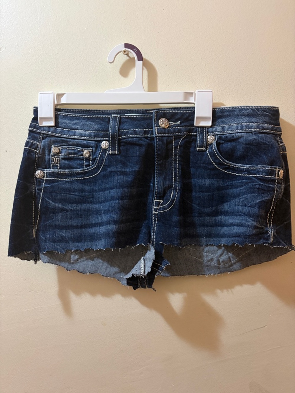 Miss Me Dark Blue Denim Cutoff Shorts